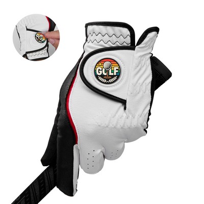 Microfiber Q-Mark Golf Glove With Ball Marker
