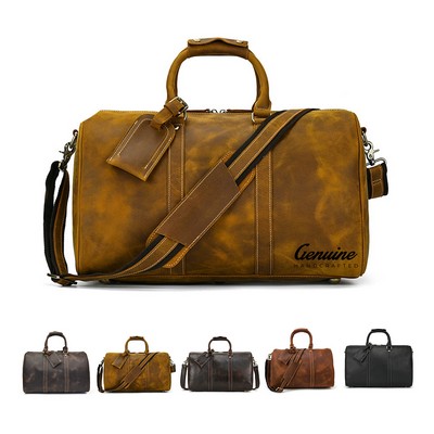 Oversized Genuine Leather Travel Duffel Bag