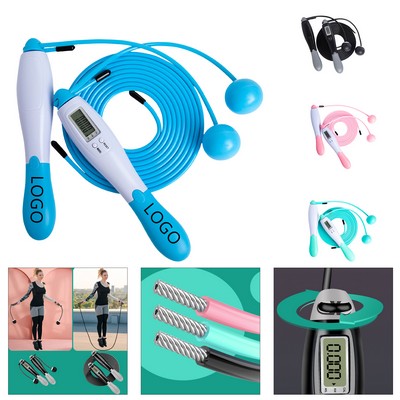 Electronic Counter Cordless Skipping Rope W/ Long Rope