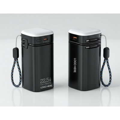 22.5W Fast Charging Power Bank Portable Outdoor Mobile Charger with Built in Cable 20000mAh