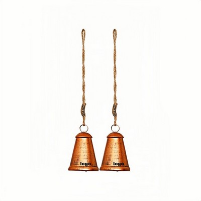 Rustic Metal Christmas Bell with Jute Rope for Vintage Home Wall Décor