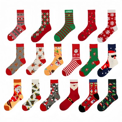 Christmas Socks Colorful Fun Cotton Crew Socks