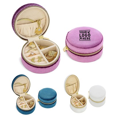 Plush Velvet Travel Mini Jewelry Box Organizer Necklace Ring Earring Case