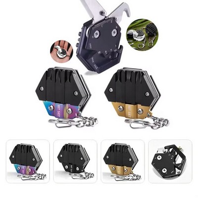Mini Multitool Folding Tool Keychain