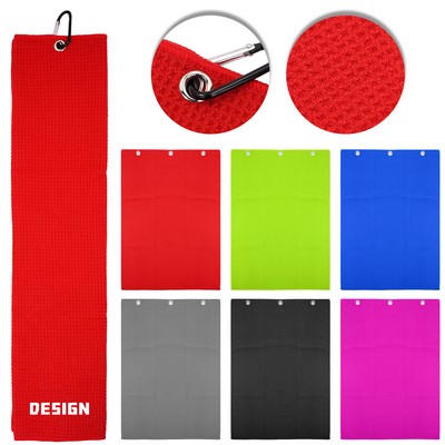 23" x 15" Full Color Golf Towel with Grommet & Carabiner