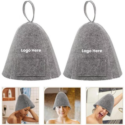 Felt Sauna Hat With a Pouch