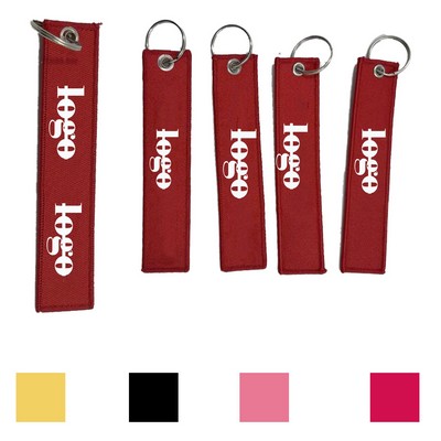 Travel Double Side Embroidery Keychain Luggage Flight Key Tag