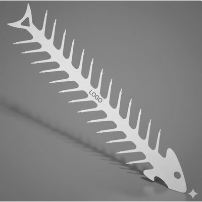 DIY Stainless Steel Fishbone BBQ Skewer Rack for Outdoor Grilling