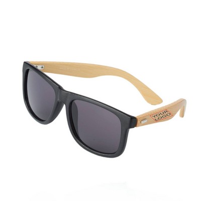 Plastic Frame Bamboo Style Temple Shades