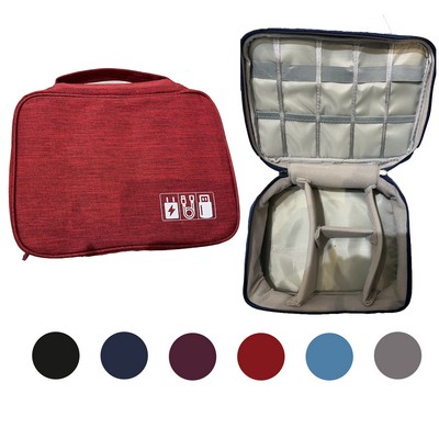 Full Color Double Layers Cable Organizer Storage Bag