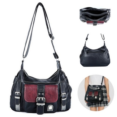 Pu Leather Large Capacity Crossbody Bag
