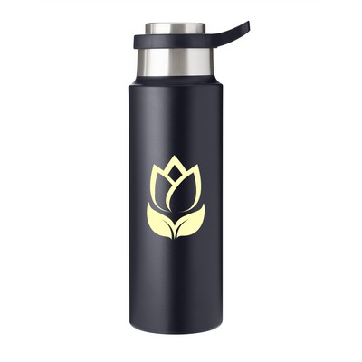 22 oz Vacuum Insulated Water Bottle With Push-Lock Lid