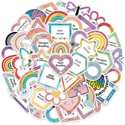 Breath Calm Anxiety Sensory Stickers Waterproof Vinyl Decals