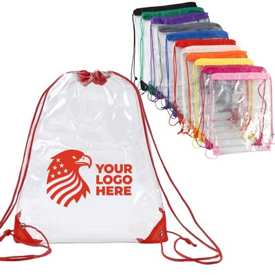 Clear Stadium Drawstring Backpack PVC Large Bag