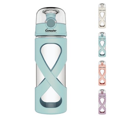 17oz Glass Water Bottle with Silicone Sleeve