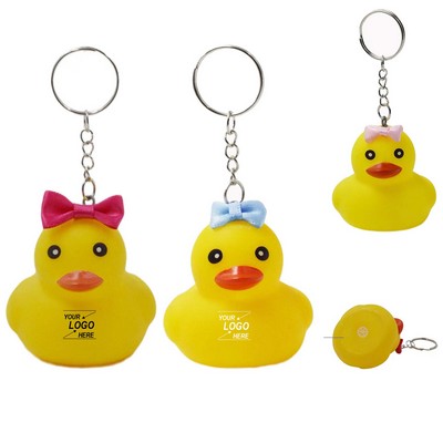Yellow Duck Sound Keychain with Cute Bow