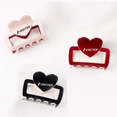 2.3" L Love Shape Claw Clip for Women
