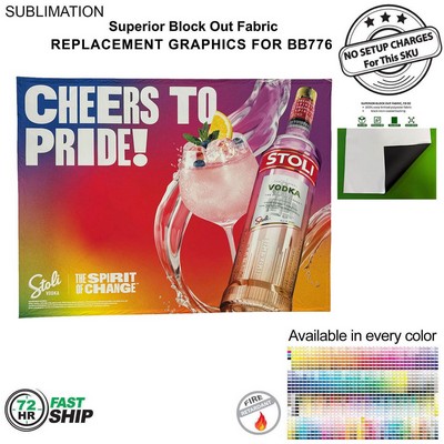 72Hr Fast Ship - Replacement Graphics for 10' Straight Wall with Velcro on the back