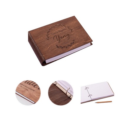 Wooden Personalized Guest Book for Weddings & Events