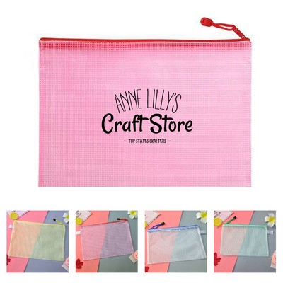 A4 Mesh File Zip Bag