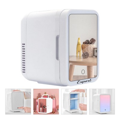 Portable Mirror And LED Design Beauty Skincare Mini Fridge