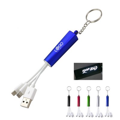 Light-Up Charging Cable with Keychain