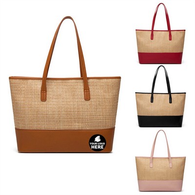Straw Beach Tote Bag