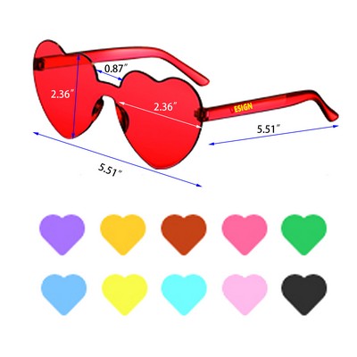 Candy Color Heart Shaped Sunglasses
