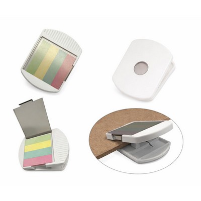 Memo holder clip with magnet and self adhesive flags