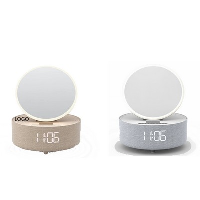 Wireless Charging Bluetooth Speaker Clock Night Light Mirror