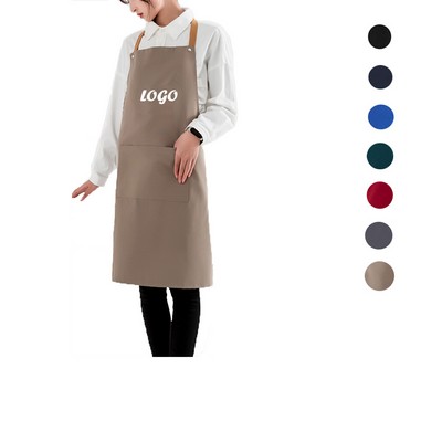 Canvas Kitchen Apron w/ Large Pocket