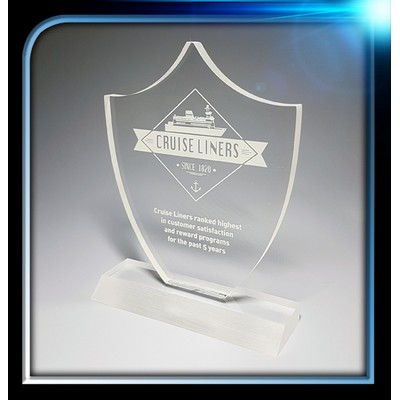 Frosted Series Acrylic Shield Award w/Base (4"x5"x3/8")