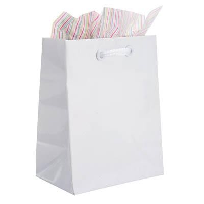 White Gloss Eurotote Bag (4"x2 1/2"x5")