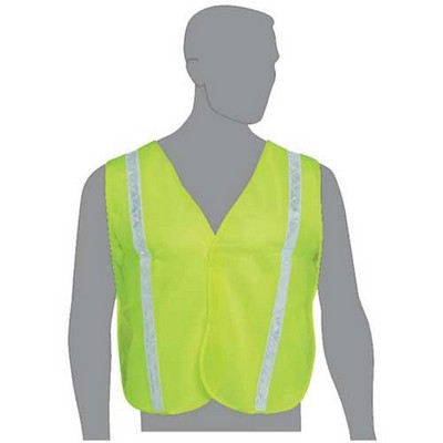 Lime Mesh Safety Vest w/ White Stripes