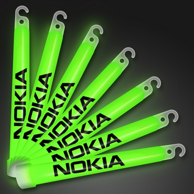 6 inch GREEN Glow Sticks - PRINTED