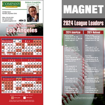 Los Angeles (America) Pro Baseball Schedule Magnet (3 1/2"x8 1/2")