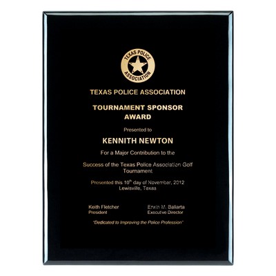 Plaque - Jet Black Piano Wood Plaque (12"x15")