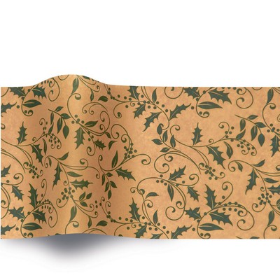 Season's Greetings Total Holly Stock Design Holiday Tissue Paper (A)