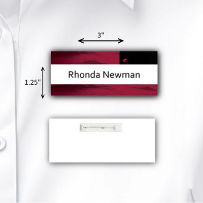 Laminated Personalized Name Badge (1.25"x3") Rectangle