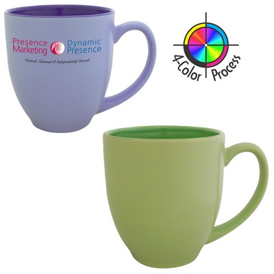 14 1 & 2 Oz. Bistro Satin Pastel Mint & Lime Green Mug - Dishwasher Safe - Full Color Process