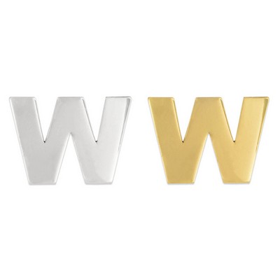 Letter "W" Lapel Pin - Gold or Silver