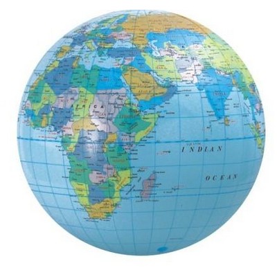 16" Inflatable Blue Globe Ball