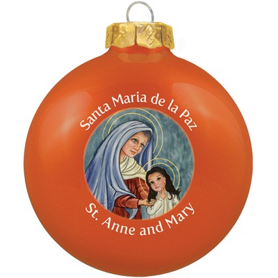 Gloss Orange Glass Ball Ornament 80 Mm