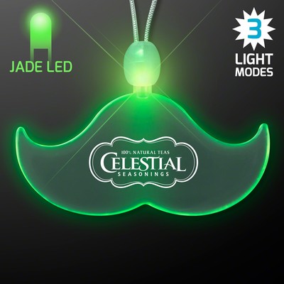 Acrylic Mustache Shape Necklace with Green LED - PRINTED