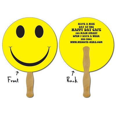 Hand Fan - 8.5" Diameter Circle Laminated - 14 pt.