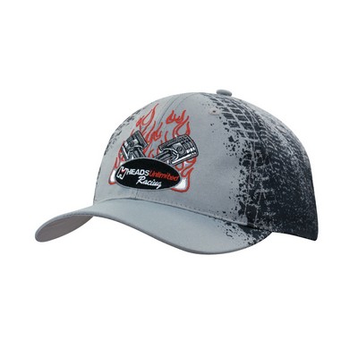 6 Panel Hot Value Cap Breathable Poly Twill w/Tire Prints (Embroidered)