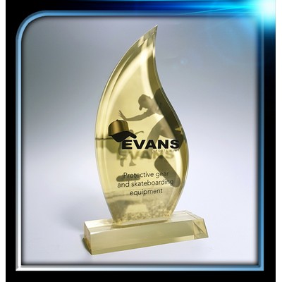 Executive Series Gold Flame Award w/Base (4 1/4"x8 1/4"x3/4")