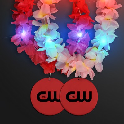 Light Up Hawaiian Leis with Custom Red Medallion - PRINTED