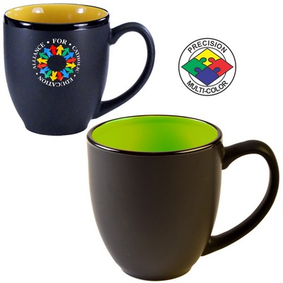 14.5 Oz. Black & Lime Green HiLo Bistro Mug - Dishwasher Safe - Precision Spot Color