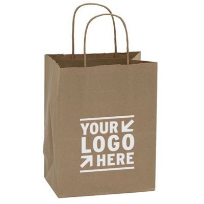 Natural Kraft Paper Cub Shopping Bag (8"x4½"x10¼")